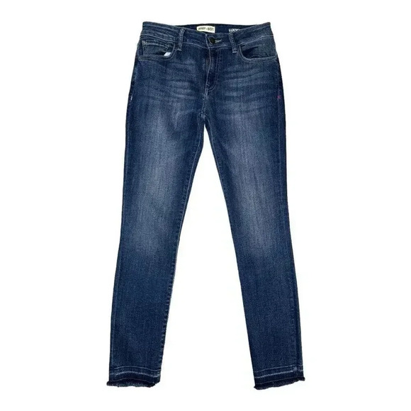 Warp + Weft Women's San Francisco Skinny Jeans Size 27x28 Blue Dark Wash High-Qu - Picture 1 of 7
